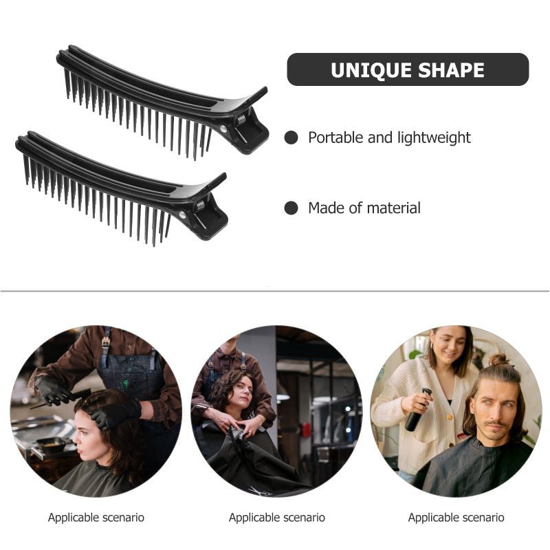 Beaupretty 2pcs Hair Stylist Nonslip Hair Clips Comb for Professional Salon Sectioning Haircuts Dying Hair DIY Accessories - Image 3